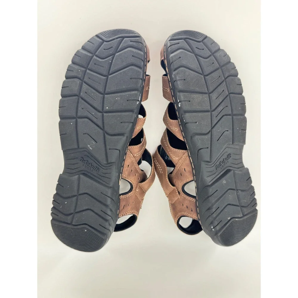 Dr Scholls Fisherman Sandals‎ Mens 11 Brown Memory Foam Comfort Like New